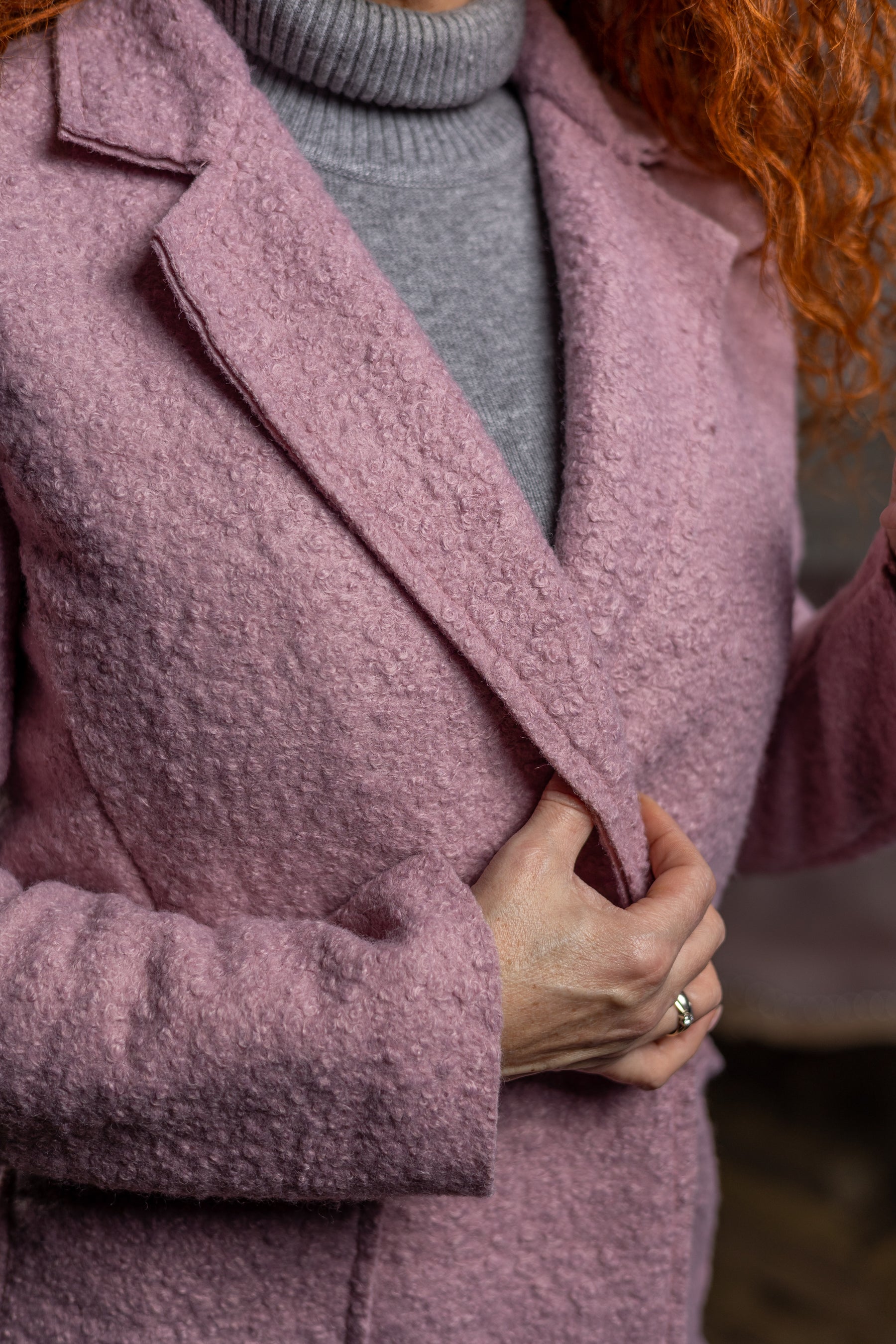 Bouclé Blazer Coat Kaya Pink