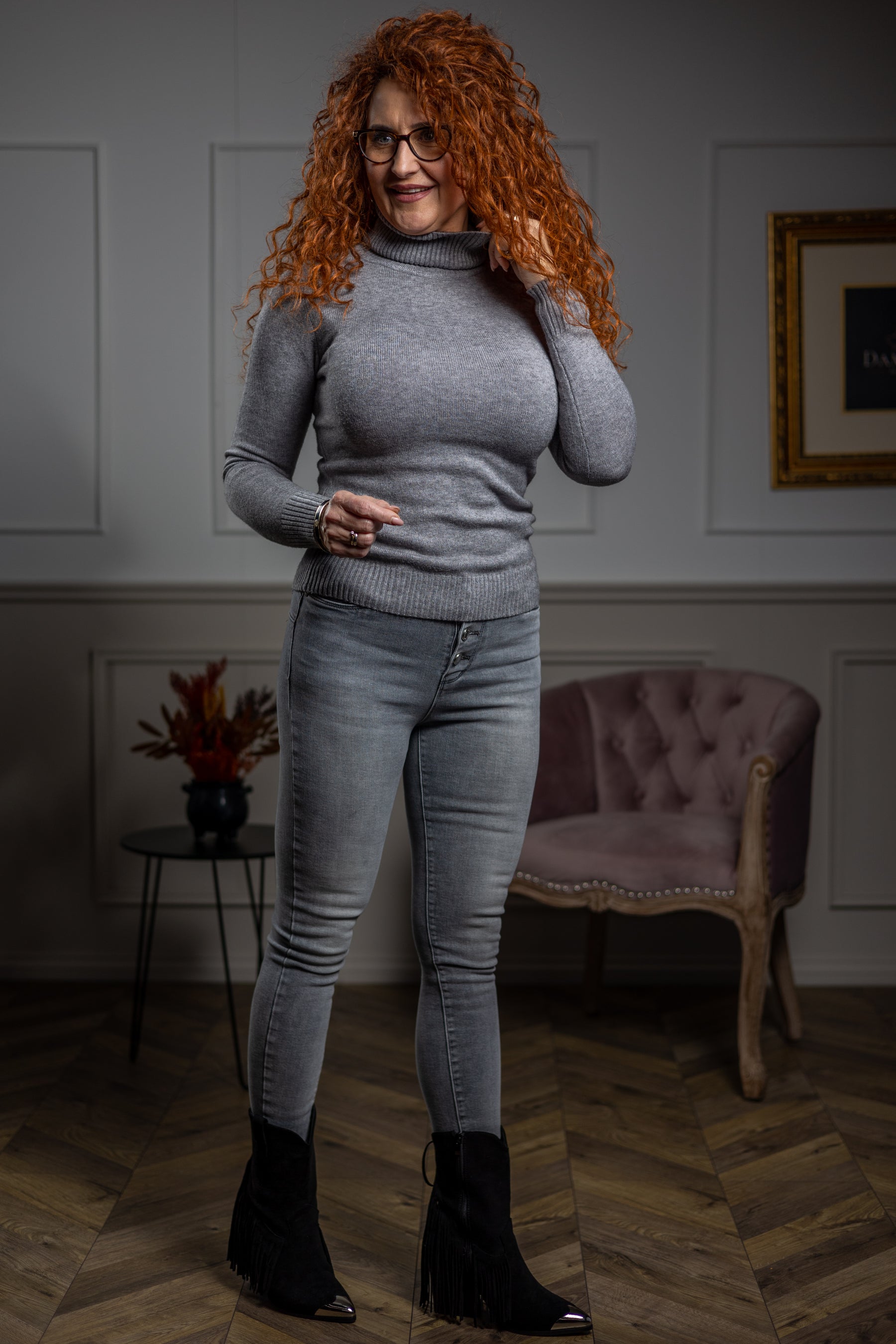 Turtleneck Jumper Rocha Grey
