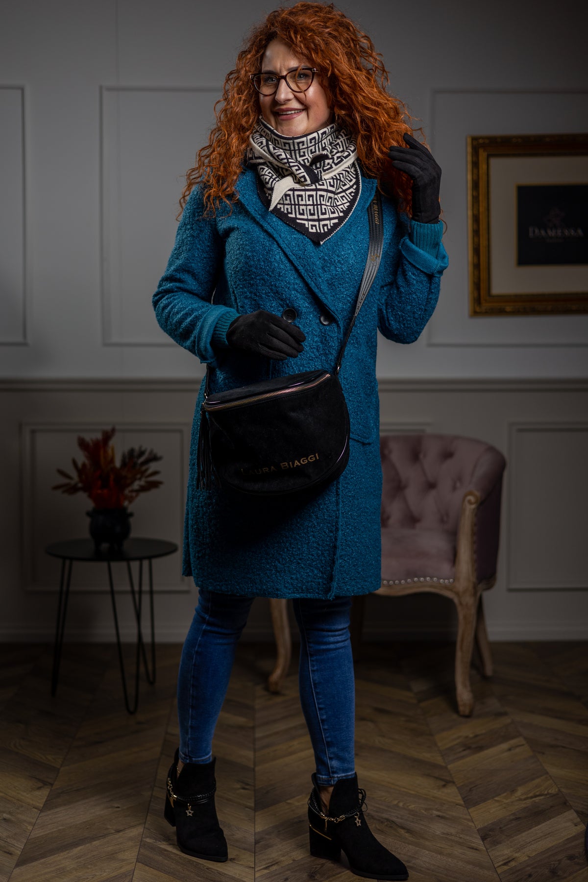 Bouclé Blazer Coat Kaya Sea Blue