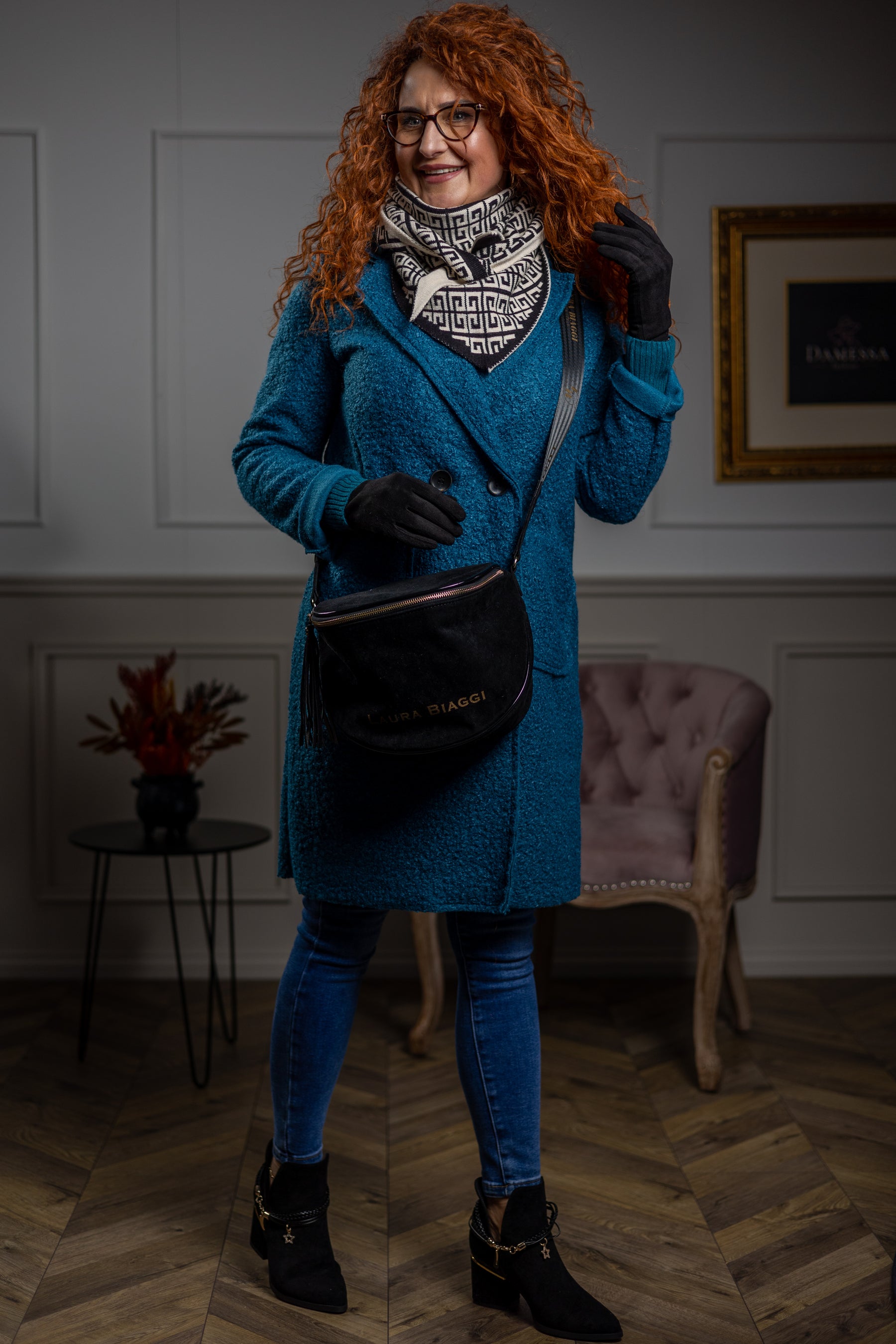 Bouclé Blazer Coat Kaya Sea Blue