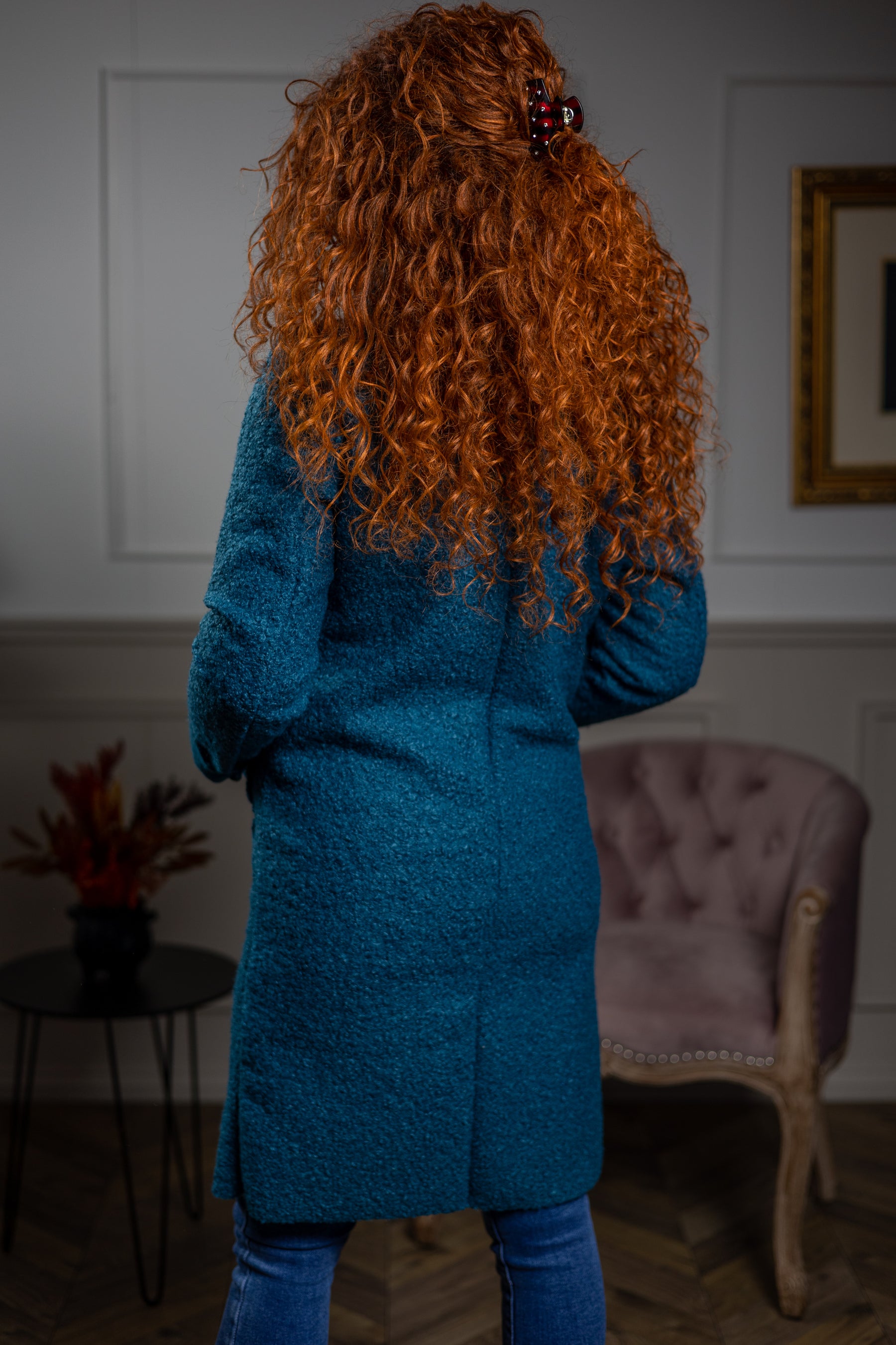 Bouclé Blazer Coat Kaya Sea Blue