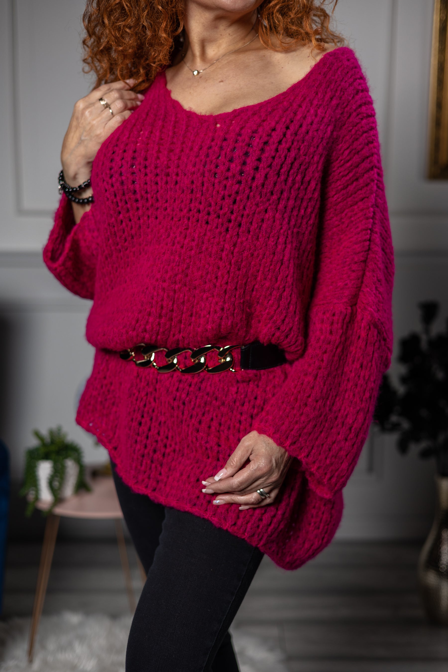 Oversized Chunky Jumper Lilly Fuchsia