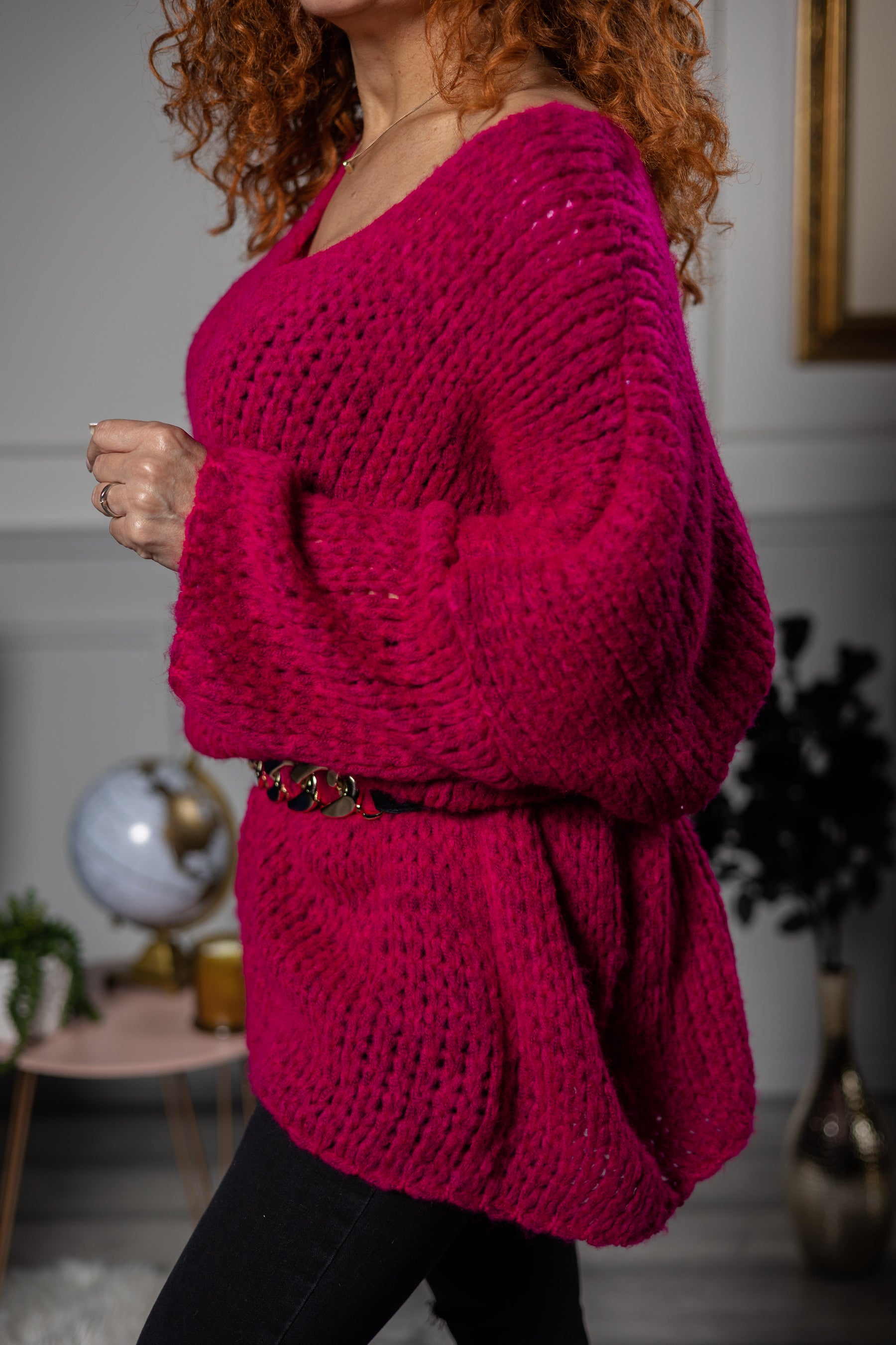 Oversized Chunky Jumper Lilly Fuchsia