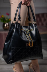 Stylish Bucket Handbag Savage Black