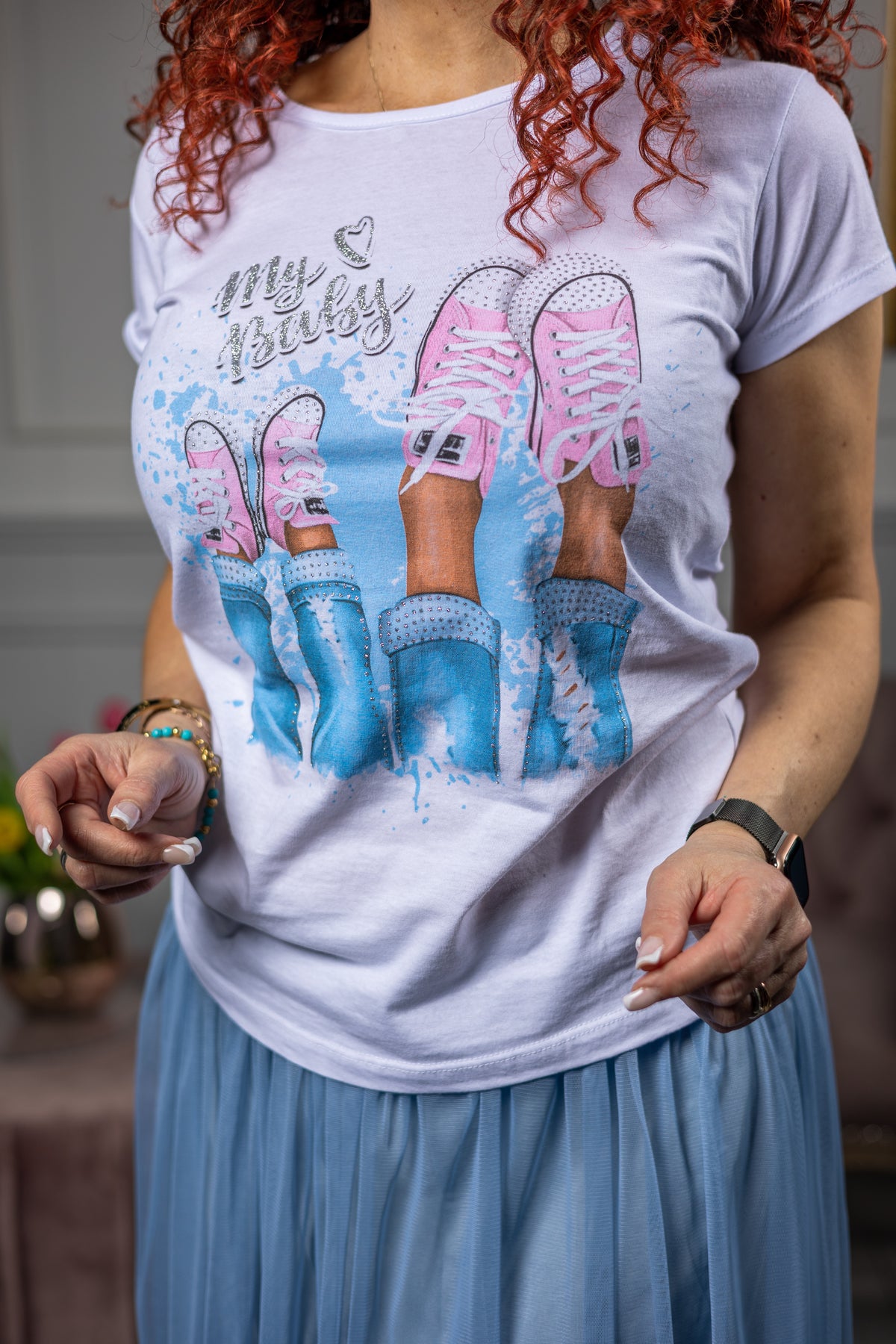 Cotton T-Shirt My Baby White