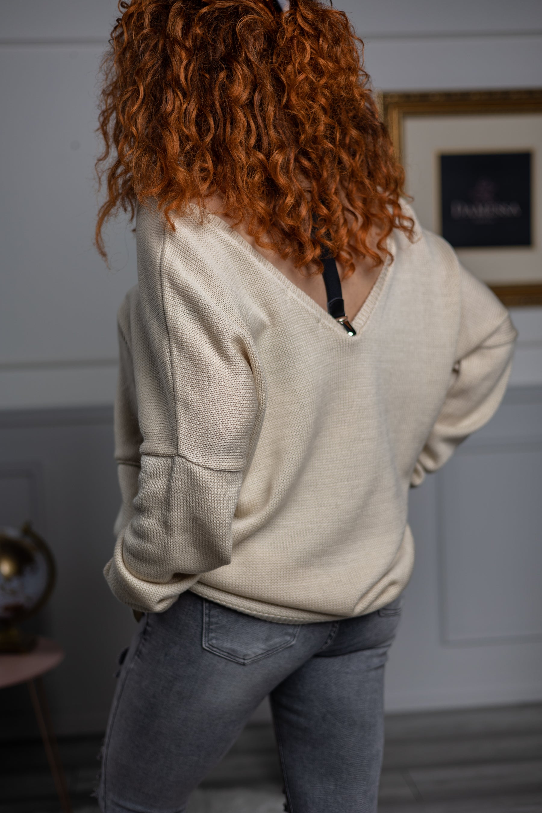 Oversized Jumper Braces Beige