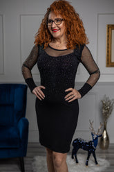 Fitted Mini Dress Diamond Black