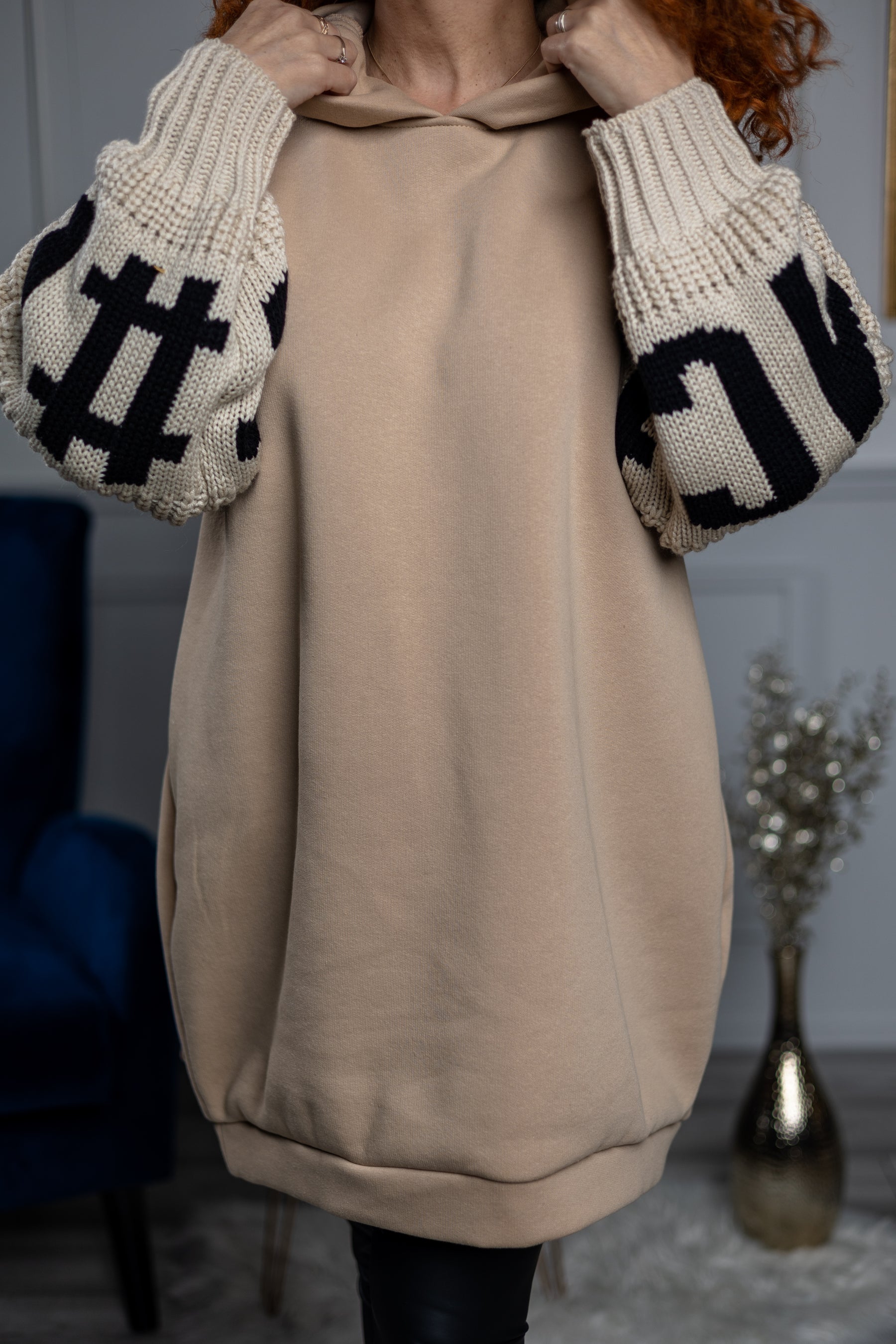 Sweater Sleeves Oversized Hoodie Nessa Camel