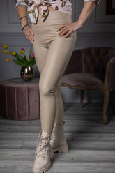 Faux Leather Leggings Lisbona Beige