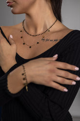 Unique Double Layered Necklace Flower