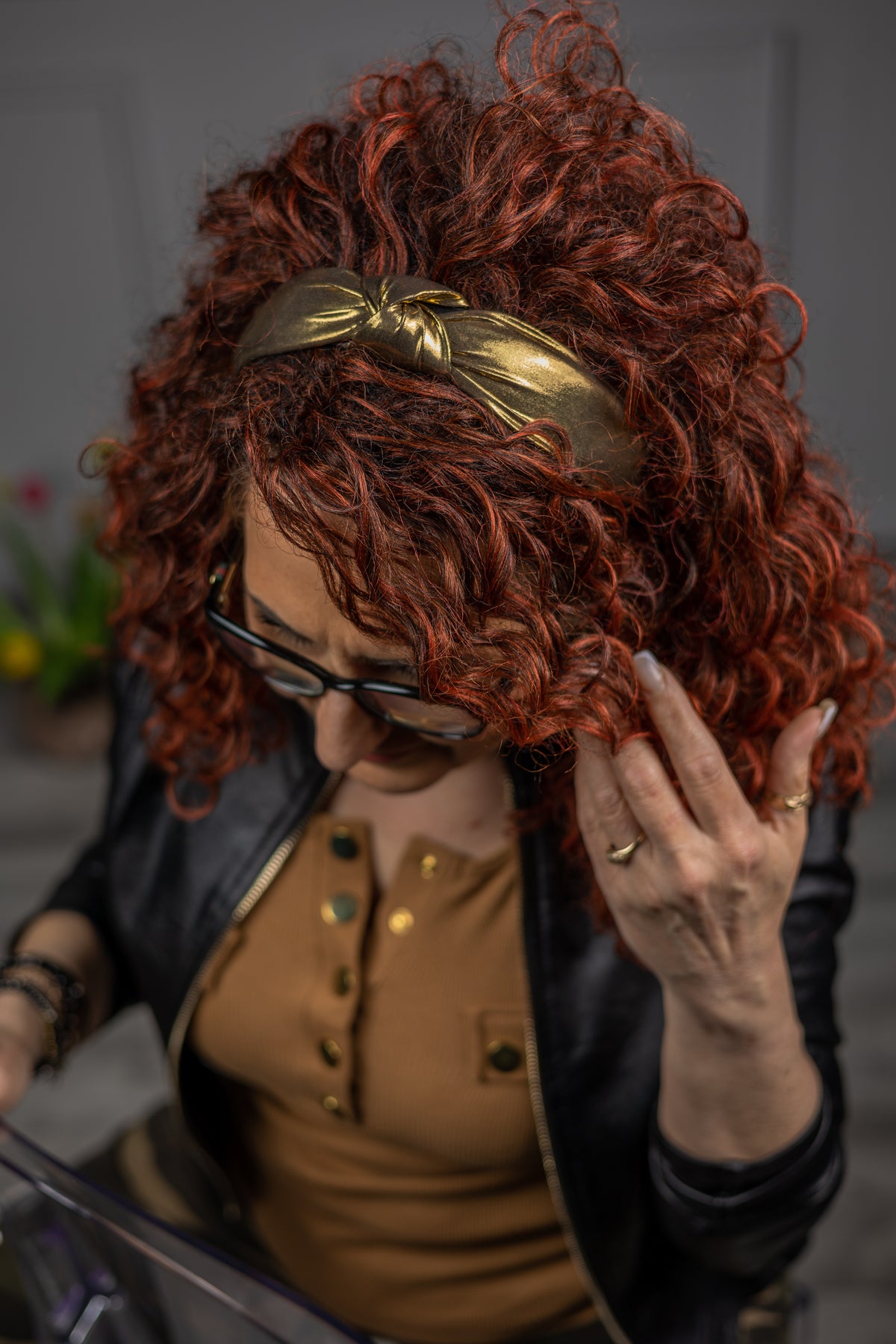 Metalic Knot Headband Diana Gold