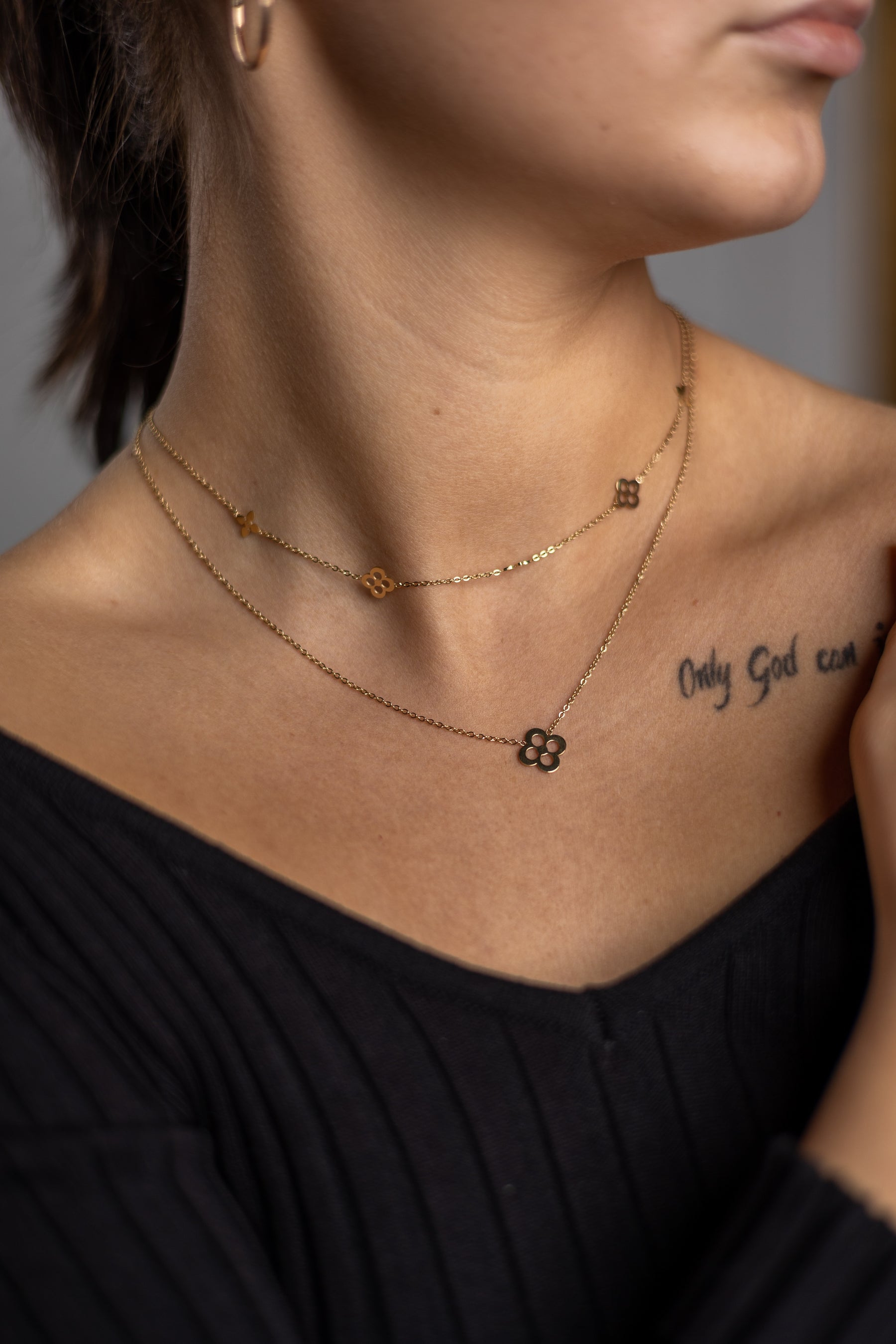 Double Layered Necklace Clover ✨ ✨