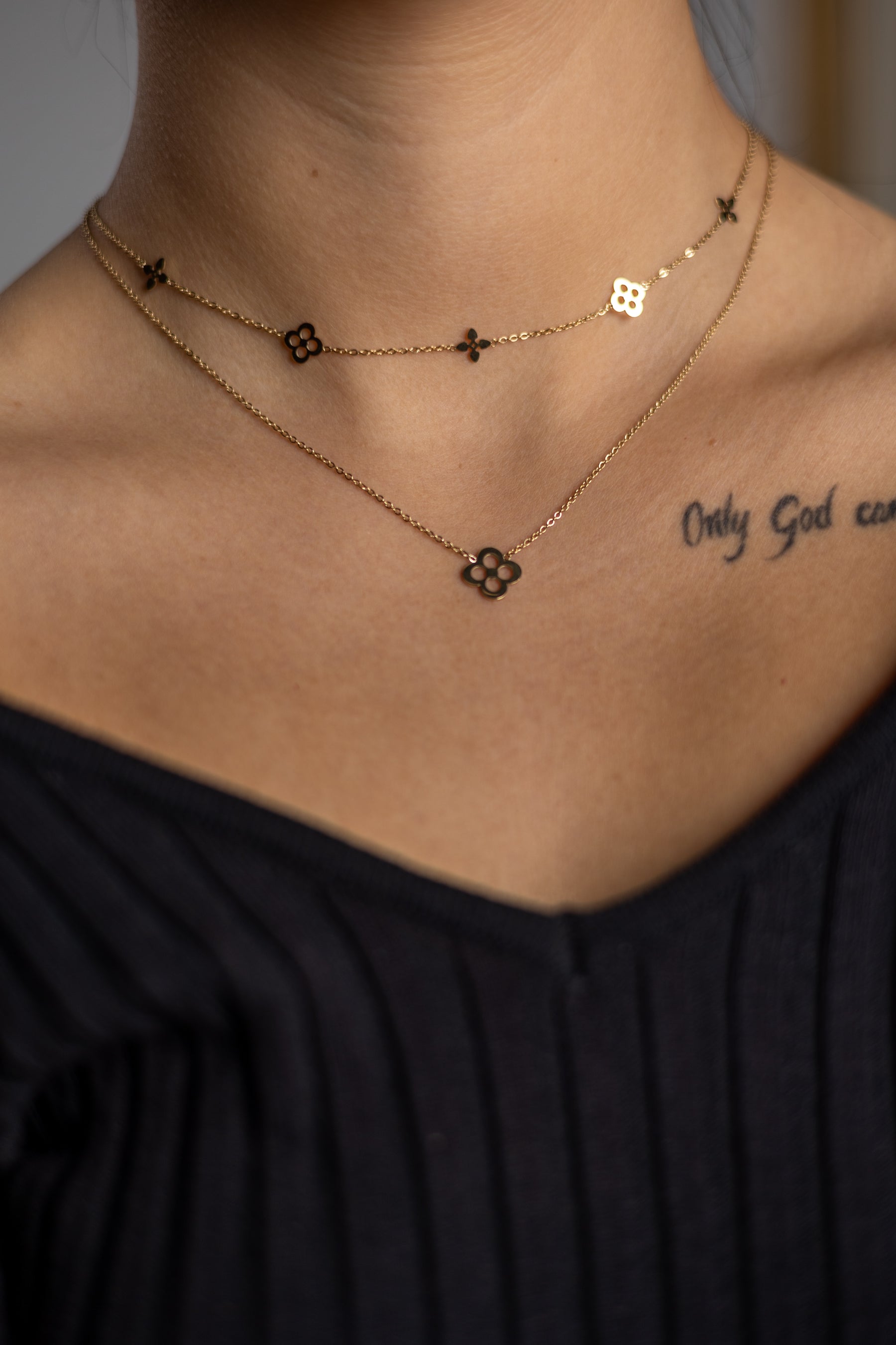 Double Layered Necklace Clover ✨ ✨