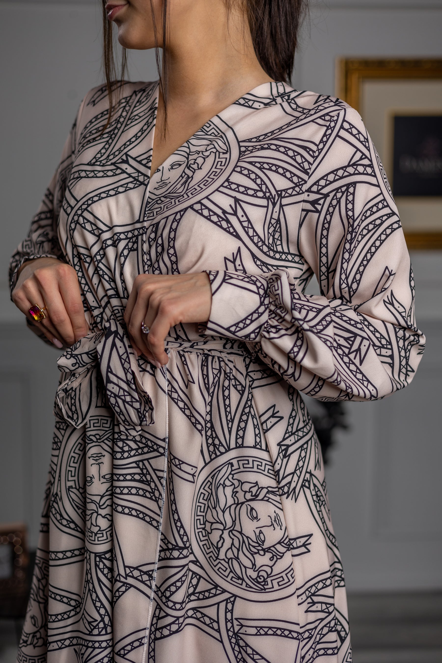 Flattering Maxi Dress Versatino Beige