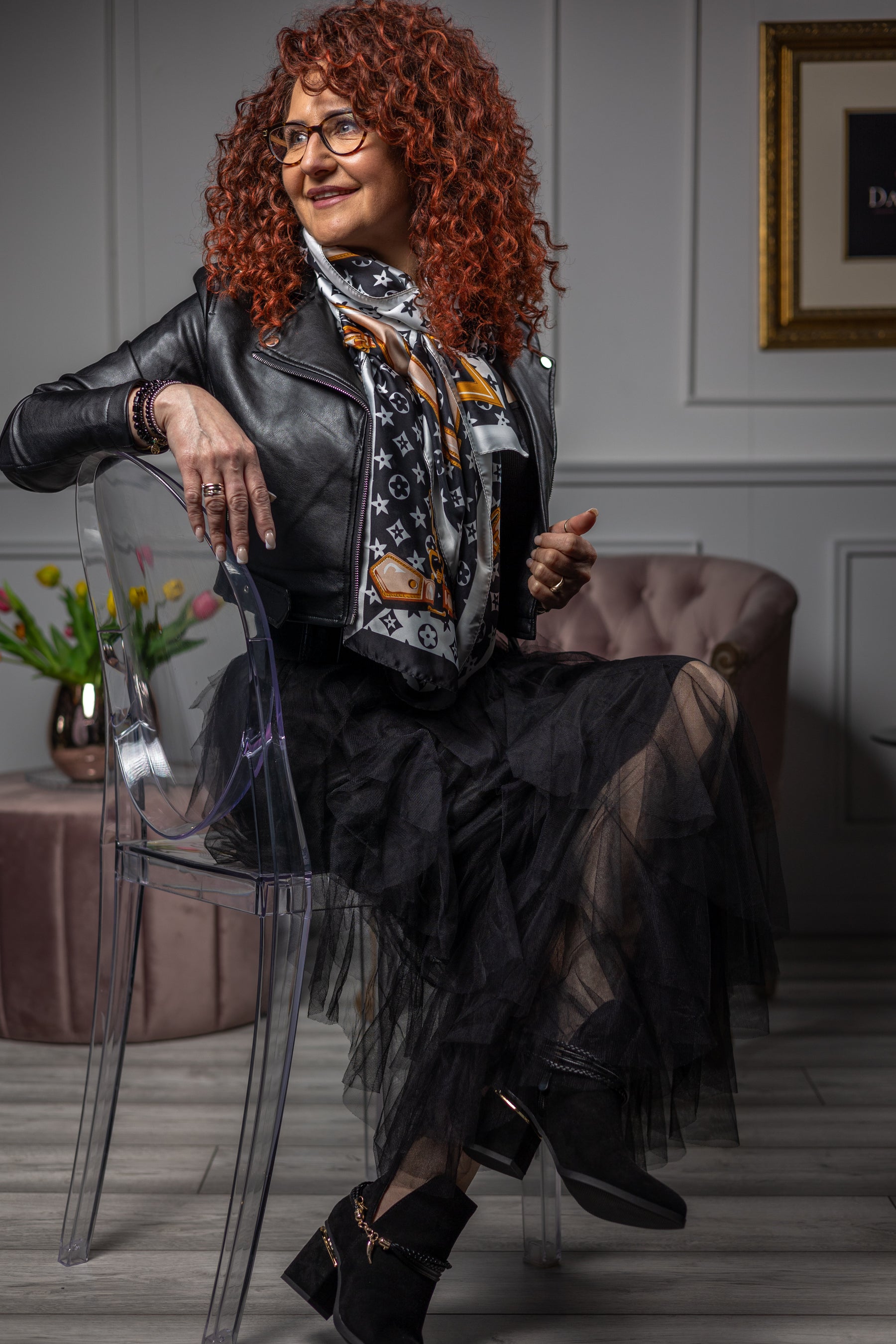 Silky Lightweight Scarf Santana Black