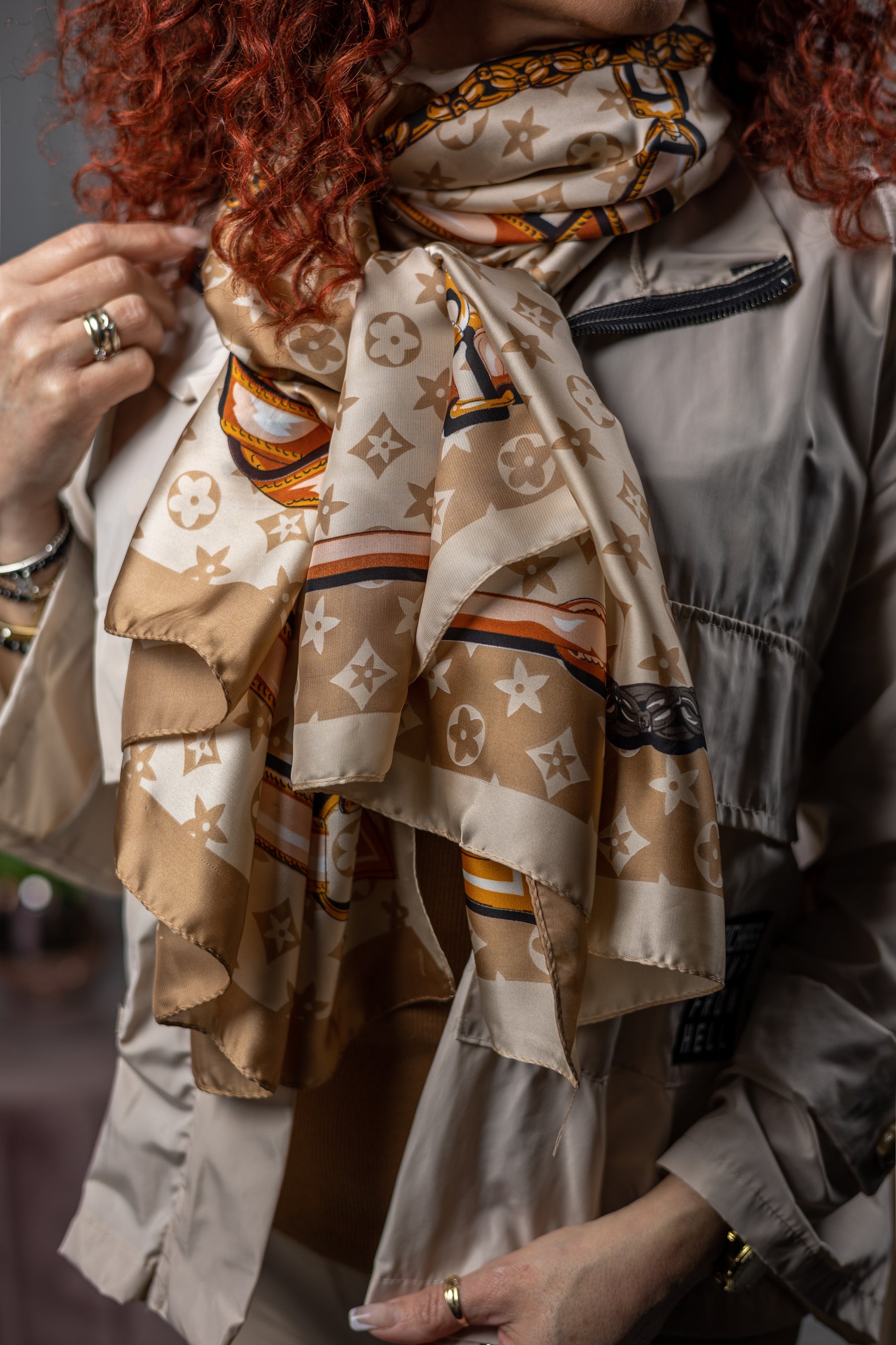 Silky Lightweight Scarf Ricco Nude