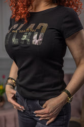 Fitted T-shirt Glad Black