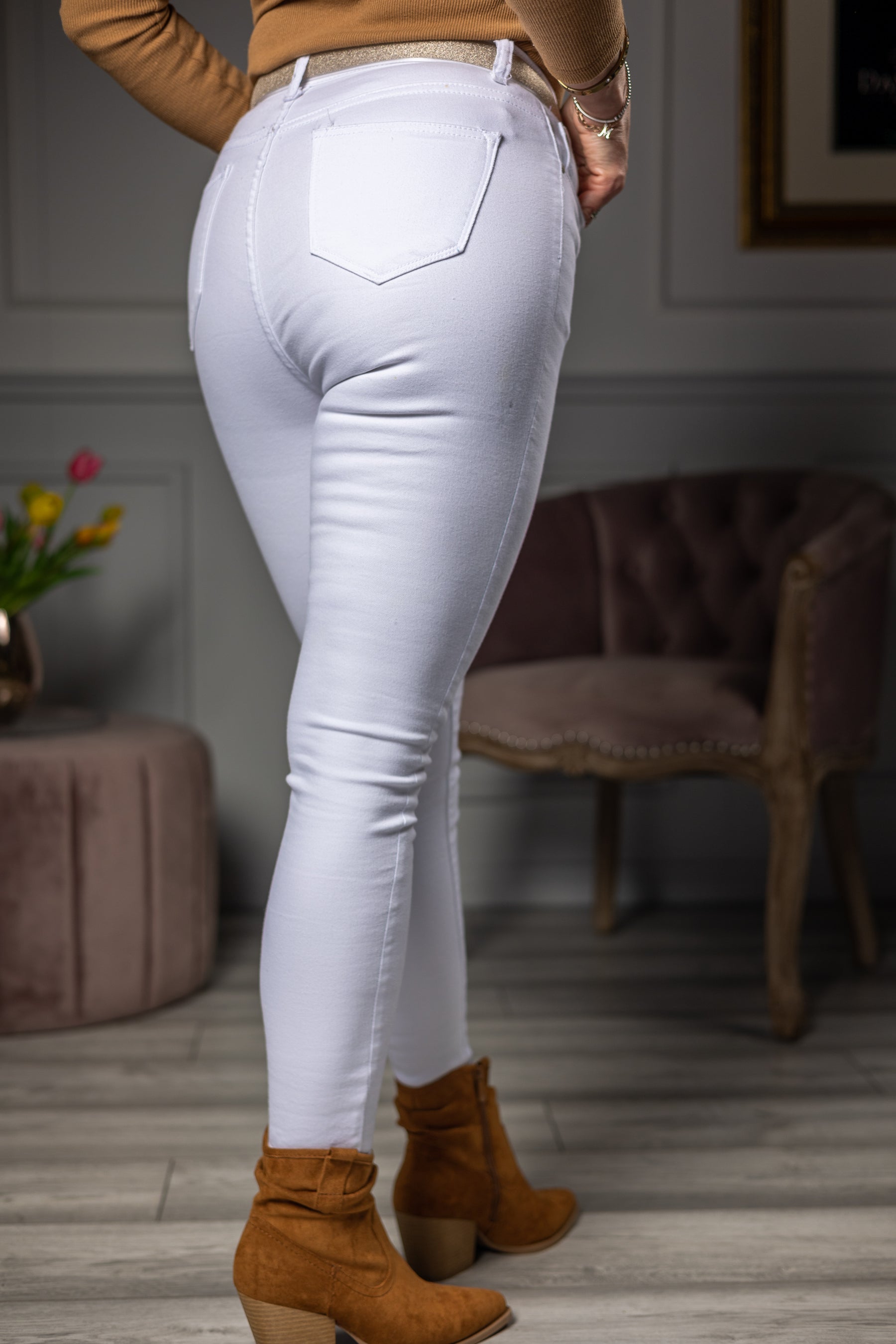 High Waist Jeans Seneo White