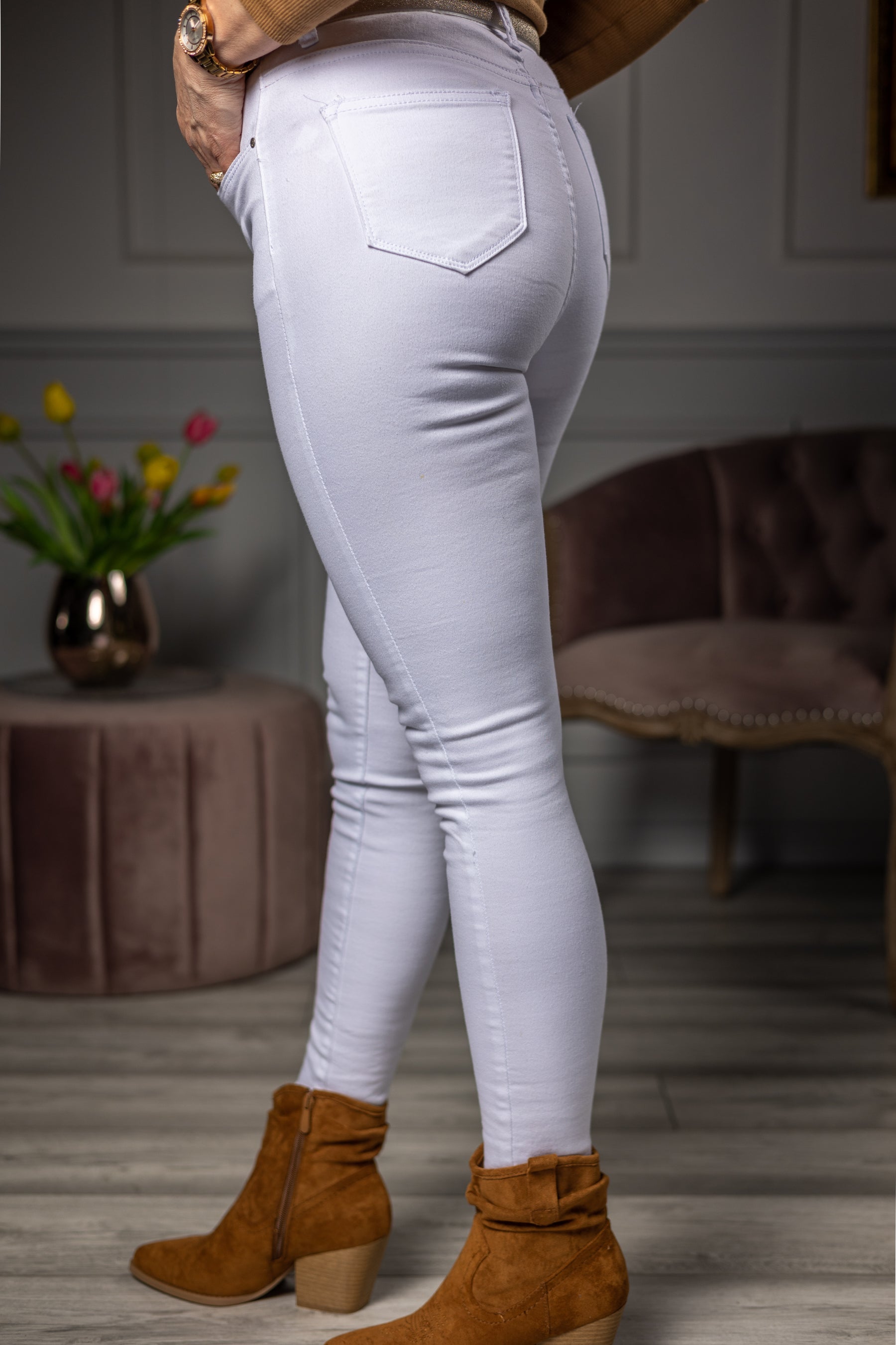 High Waist Jeans Seneo White