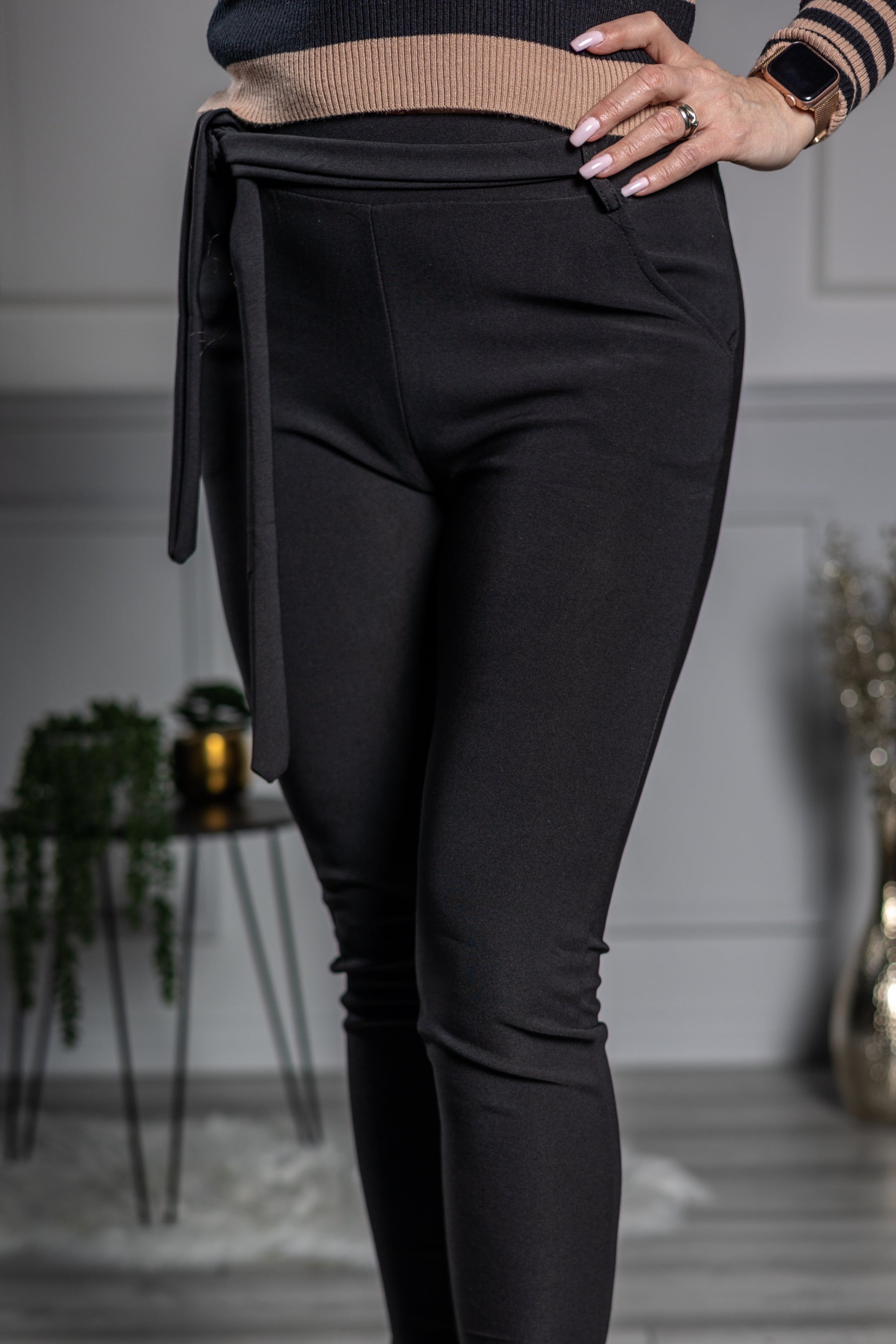 Elastic Crepe Trousers Mia Black