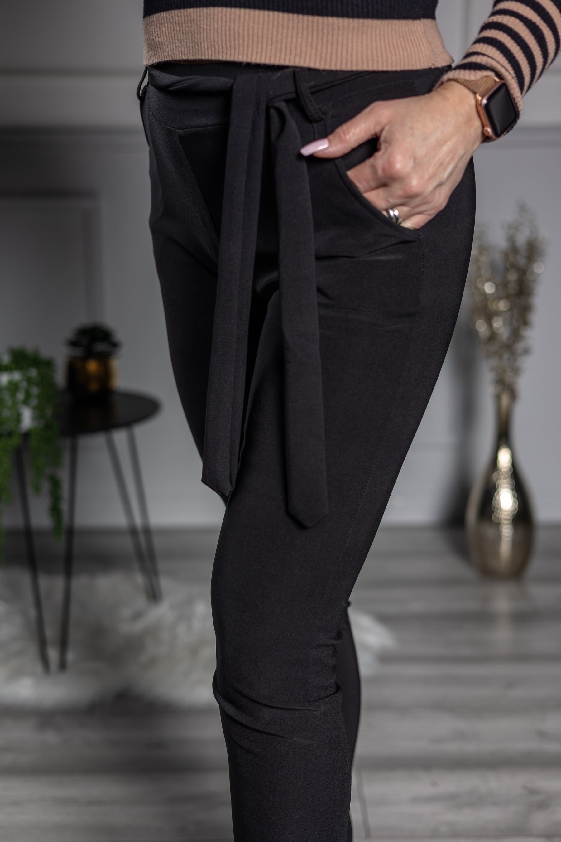 Elastic Crepe Trousers Mia Black
