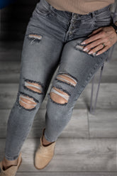 Ripped Stretchy Jeans Milano Grey