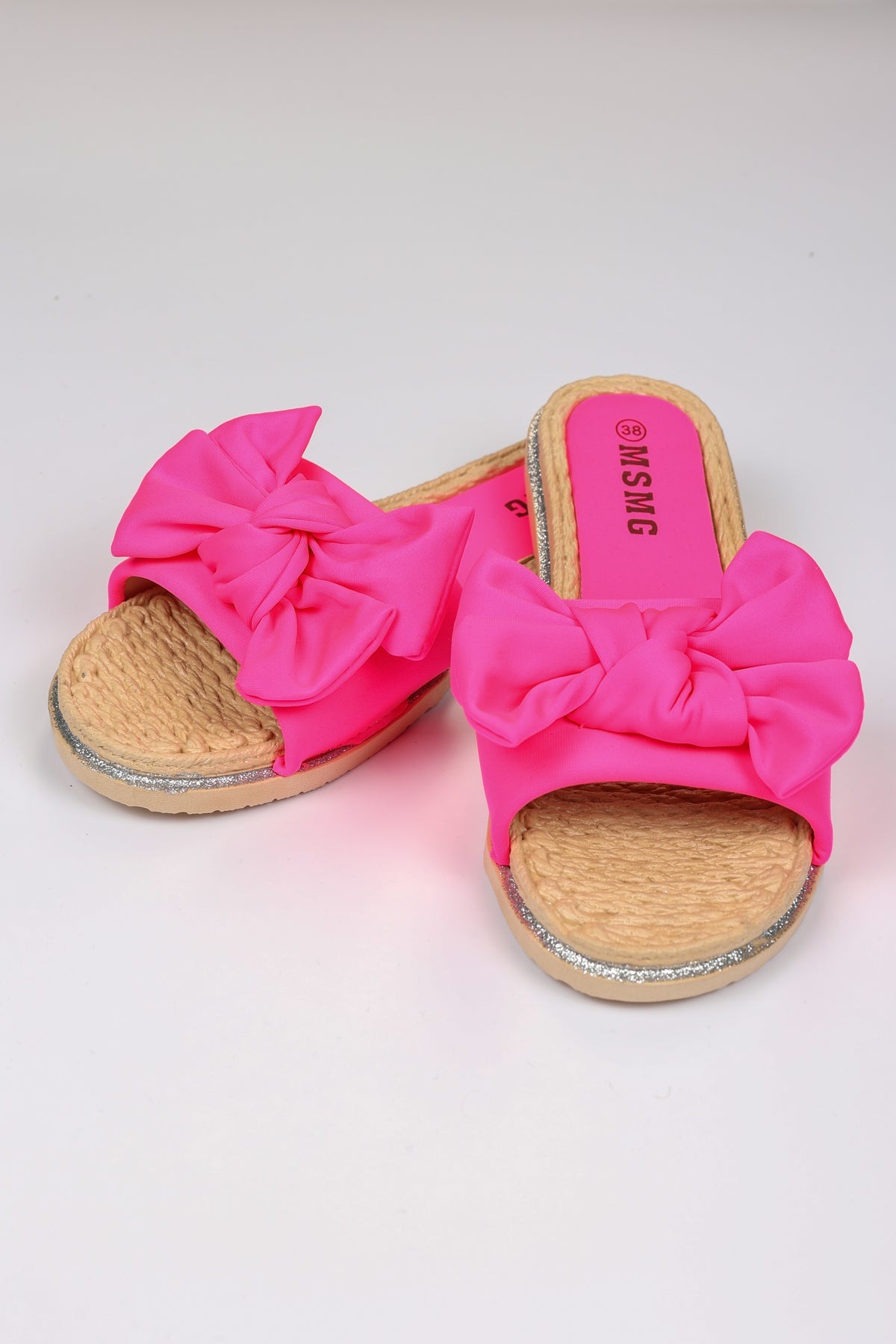 Cute Silky Material Sliders Bow Pink