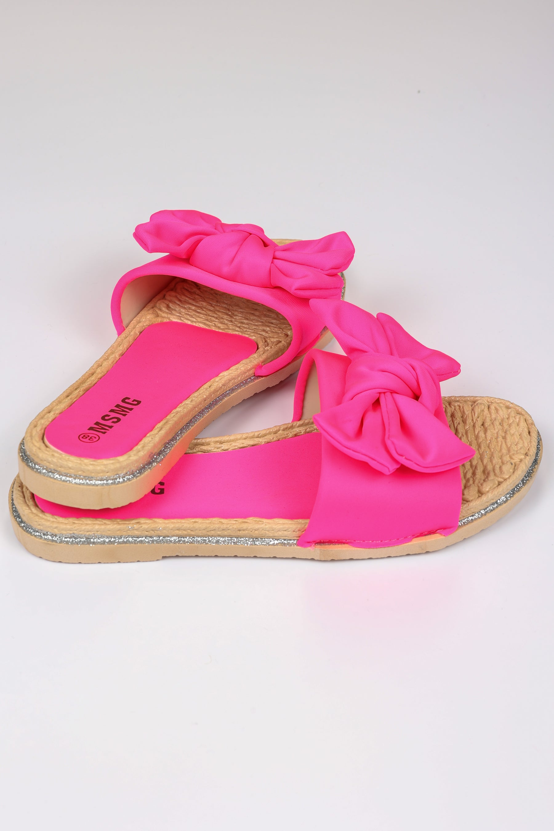 Cute Silky Material Sliders Bow Pink