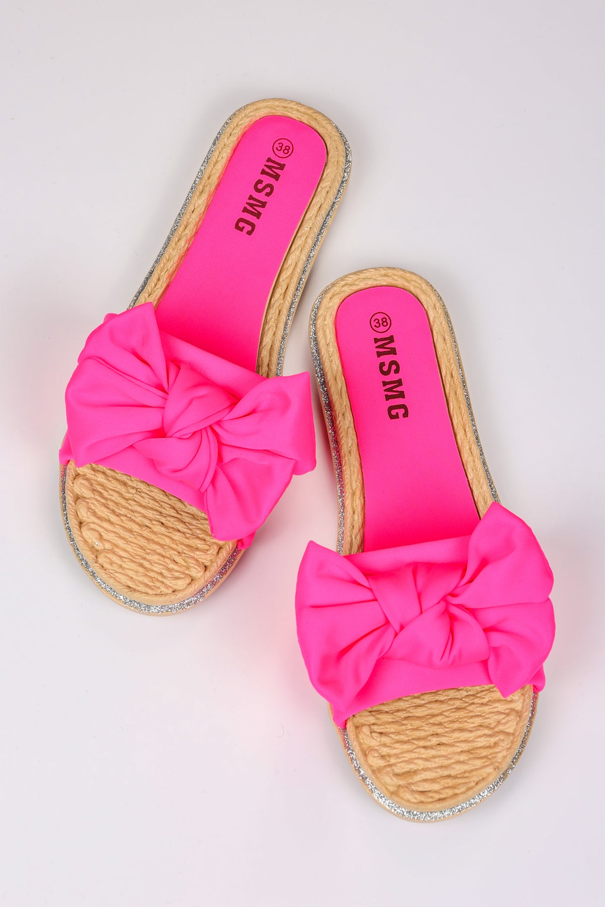 Cute Silky Material Sliders Bow Pink