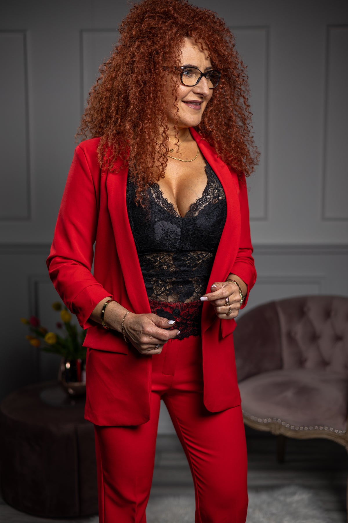 Open Front Blazer Ducati Red