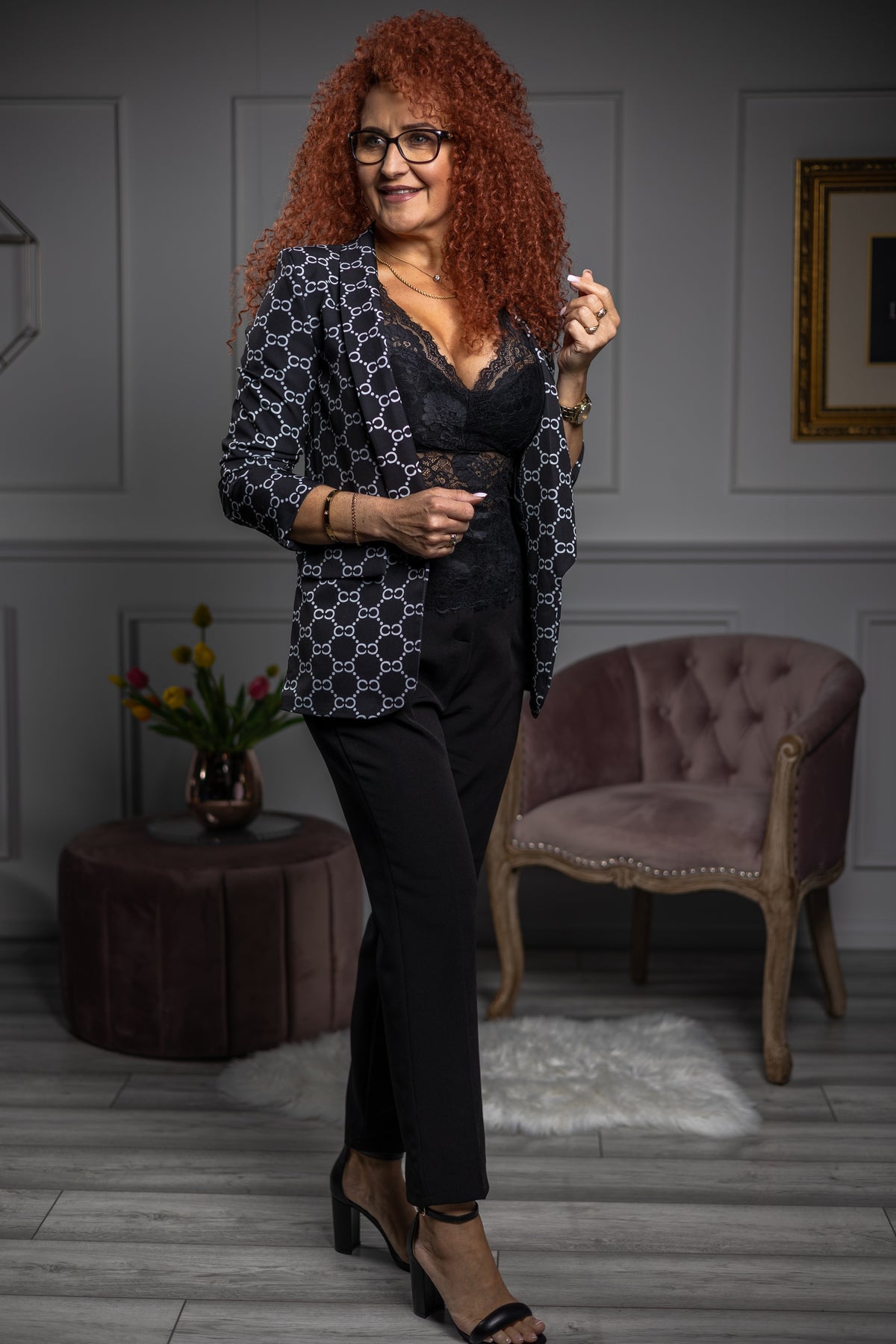 Lapel Collar Suit Set Ducati Black