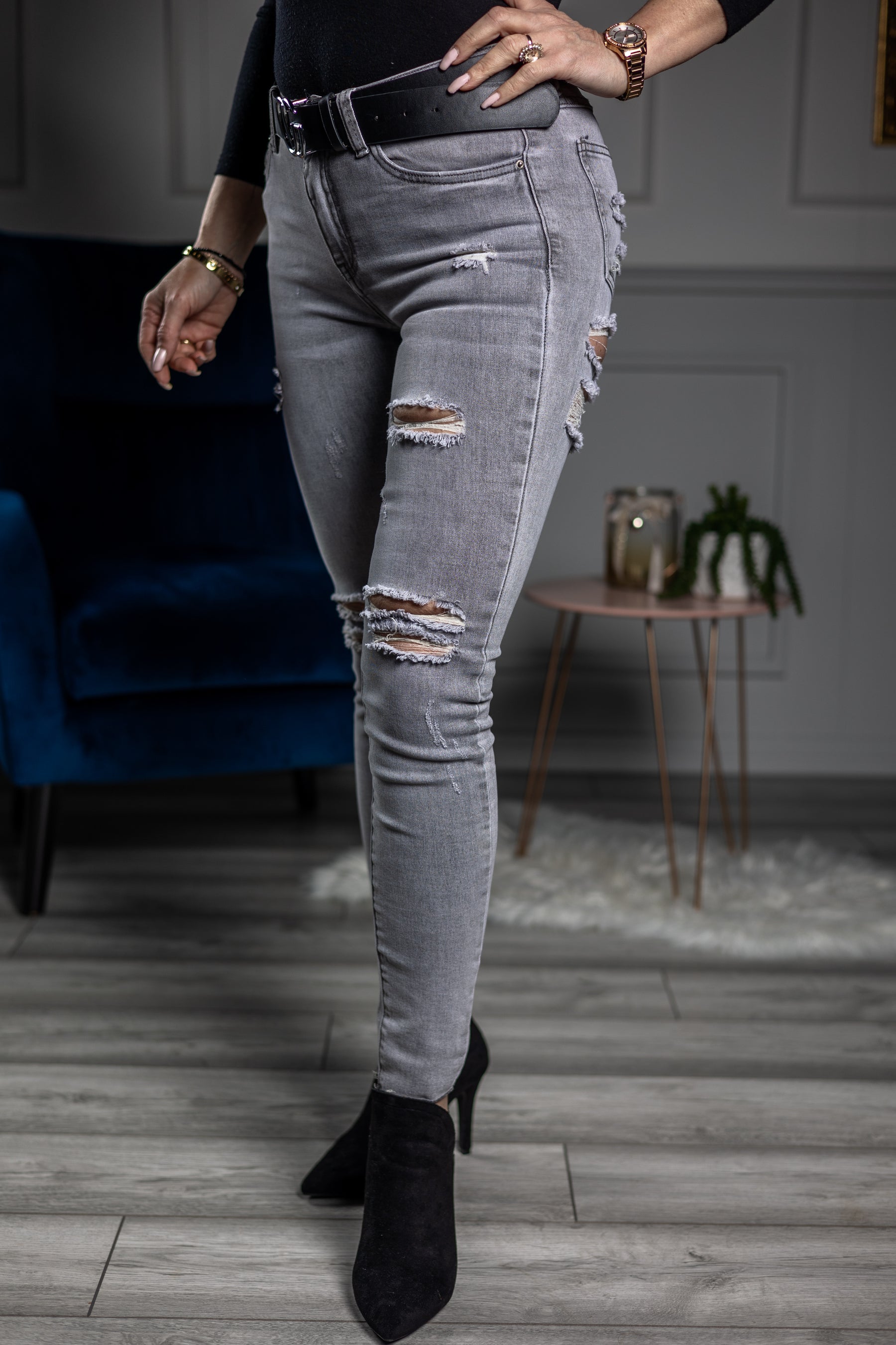 Ripped Jeans Verde Grey