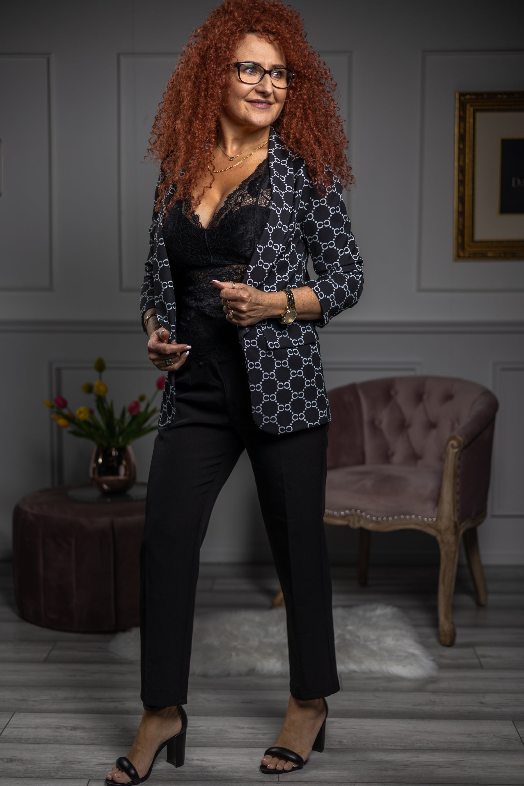 Lapel Collar Suit Set Ducati Black