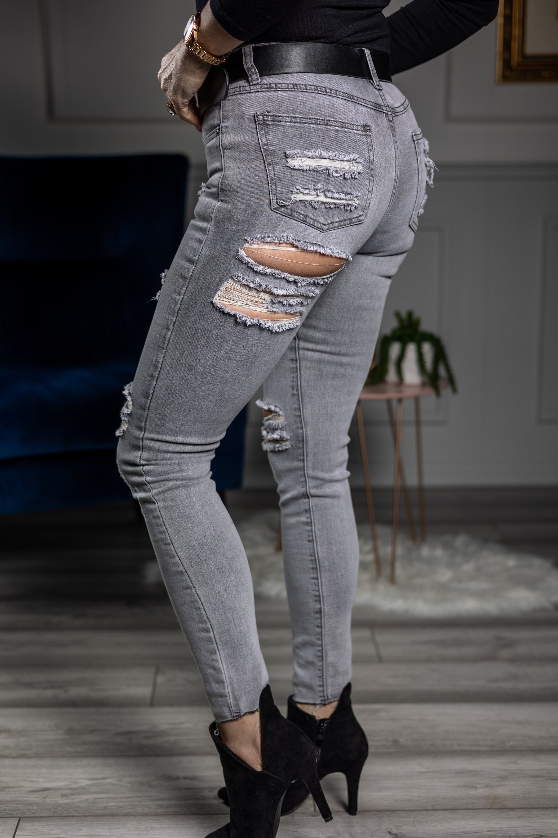 Ripped Jeans Verde Grey