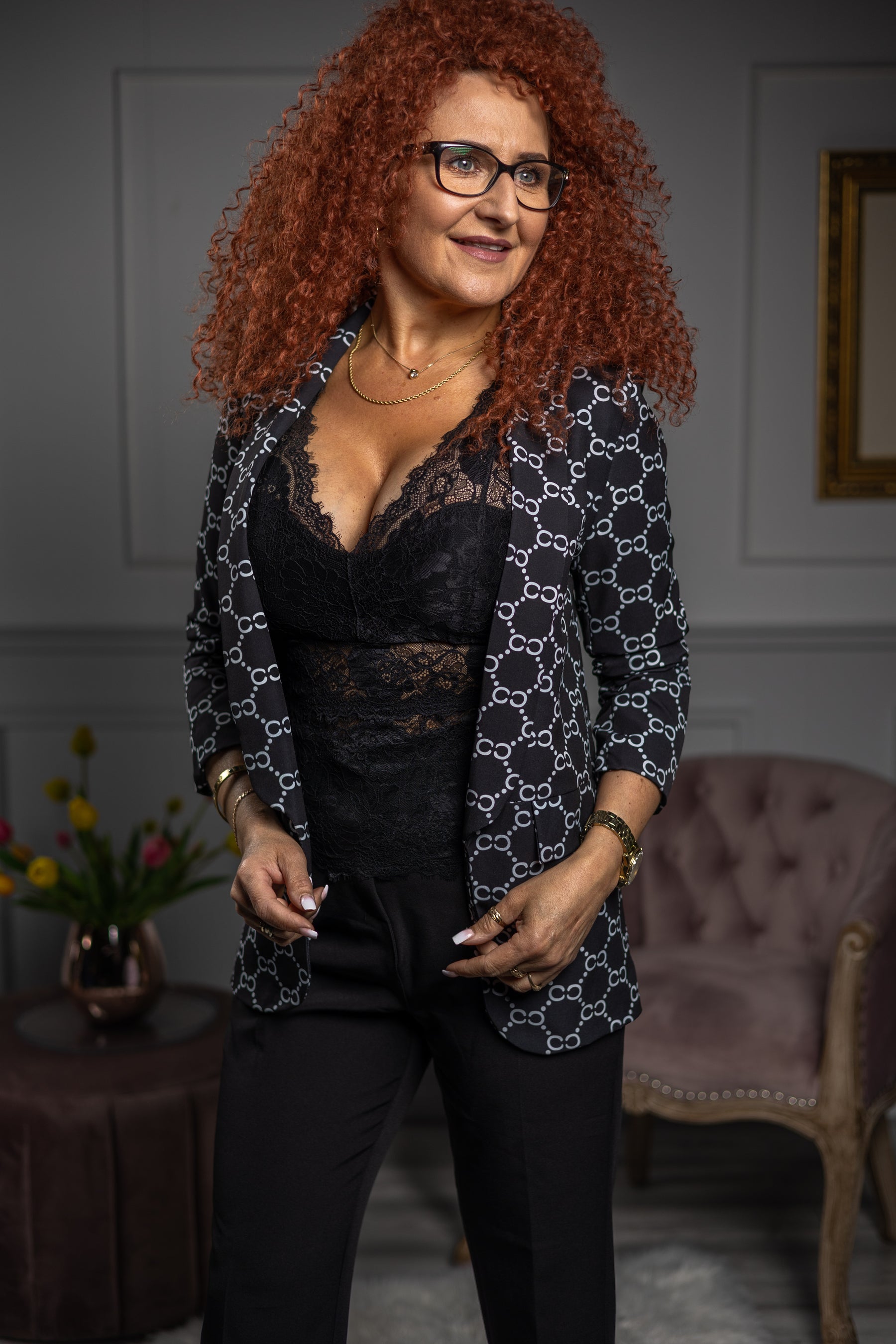 Lapel Collar Suit Set Ducati Black