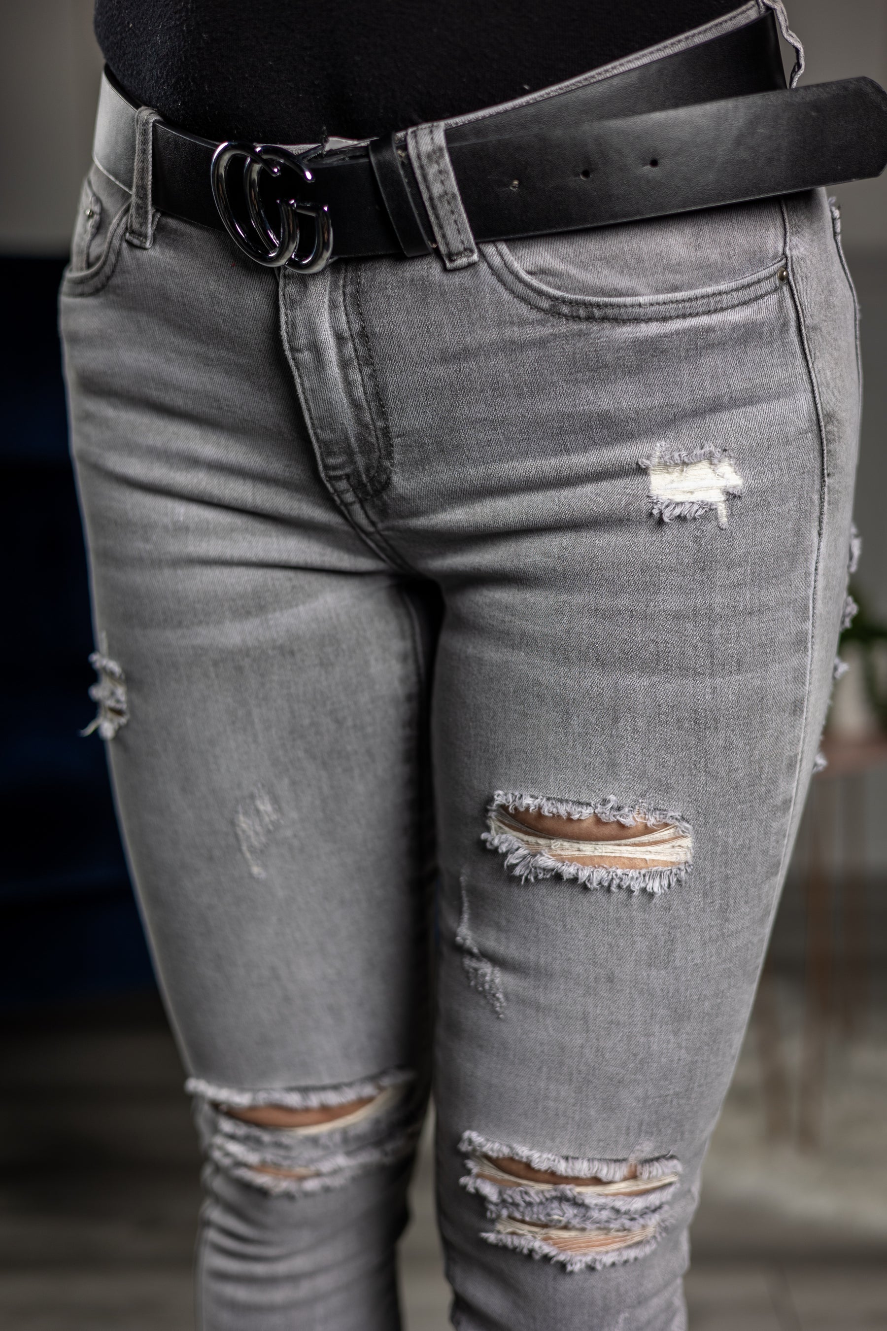 Ripped Jeans Verde Grey