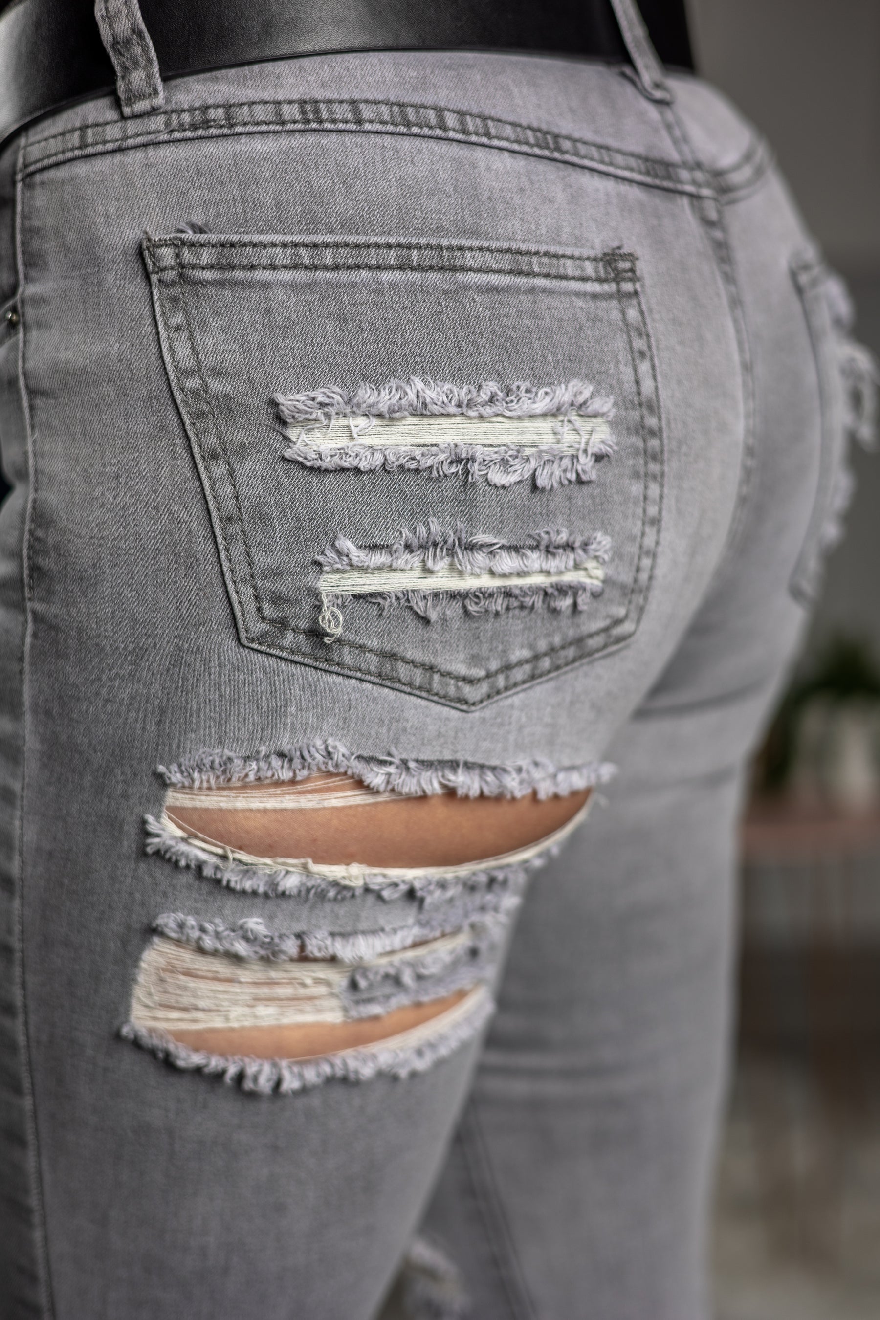 Ripped Jeans Verde Grey