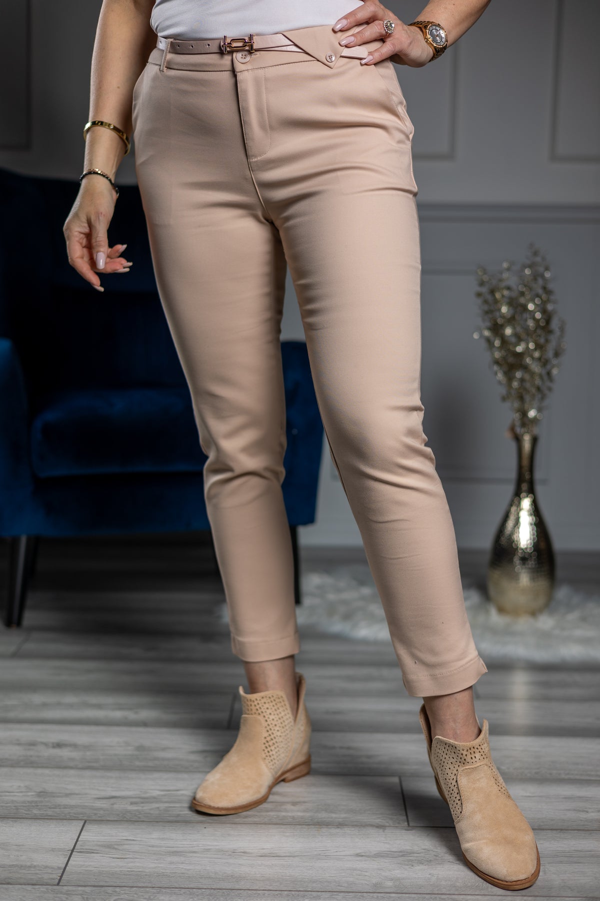 Cigarette Style Trousers Chica Beige
