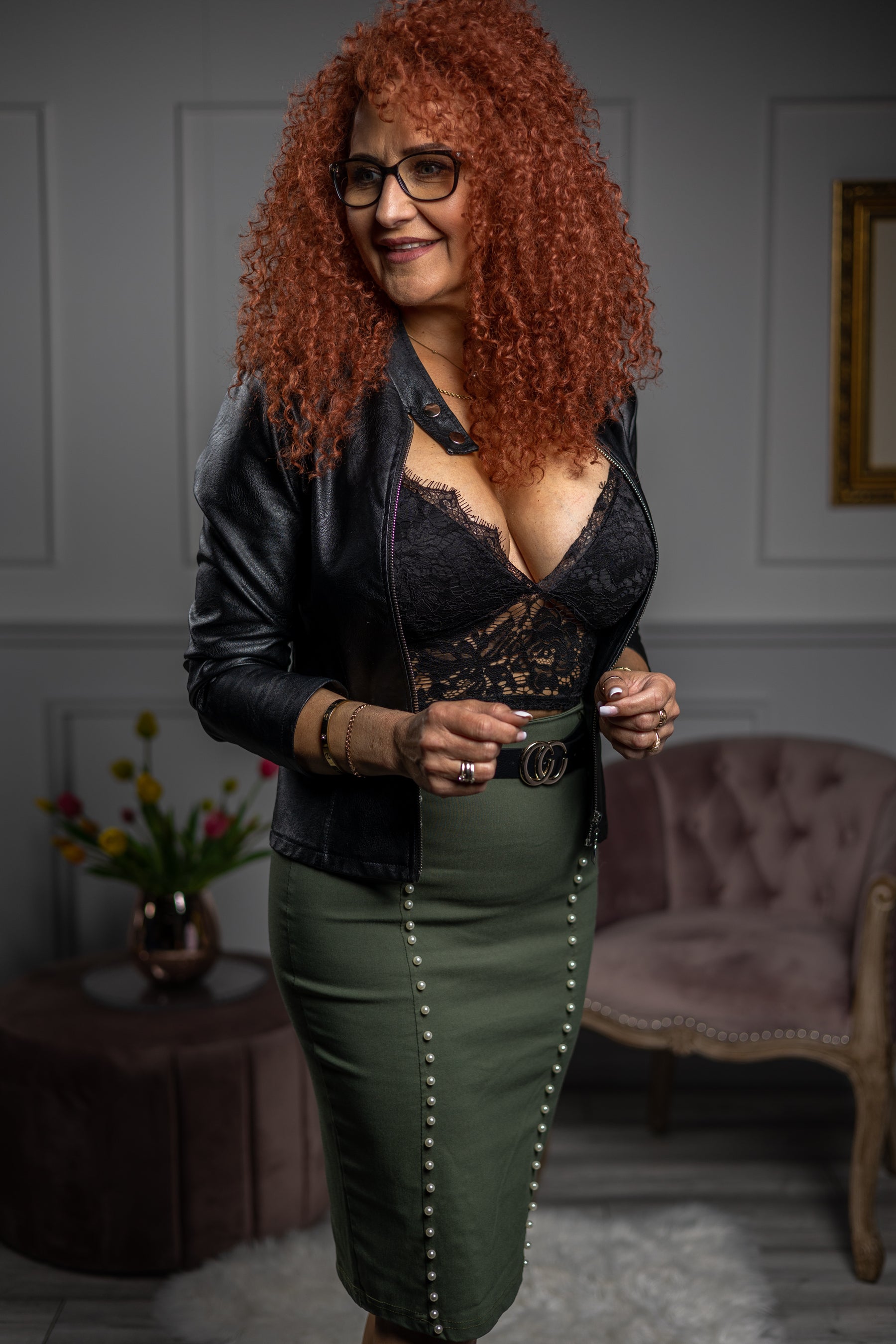 Fitted Pencil Skirt Pearl Green