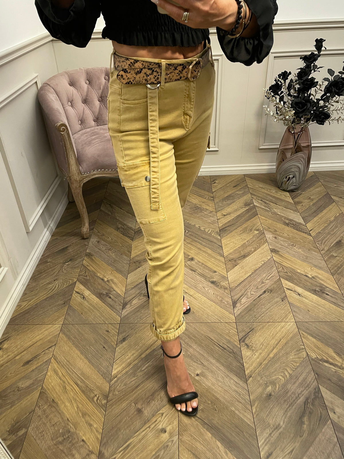 Cargo Fitted Trousers Colombia Sandy Beige