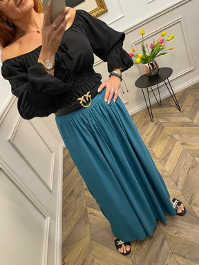 Flattering Maxi Skirt Salermo Sea Blue