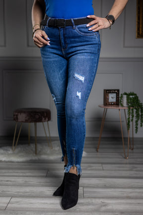 Zip Hem Jeans Manila Blue