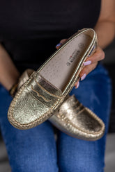 Metalic Gold Loafer Ralph Gold