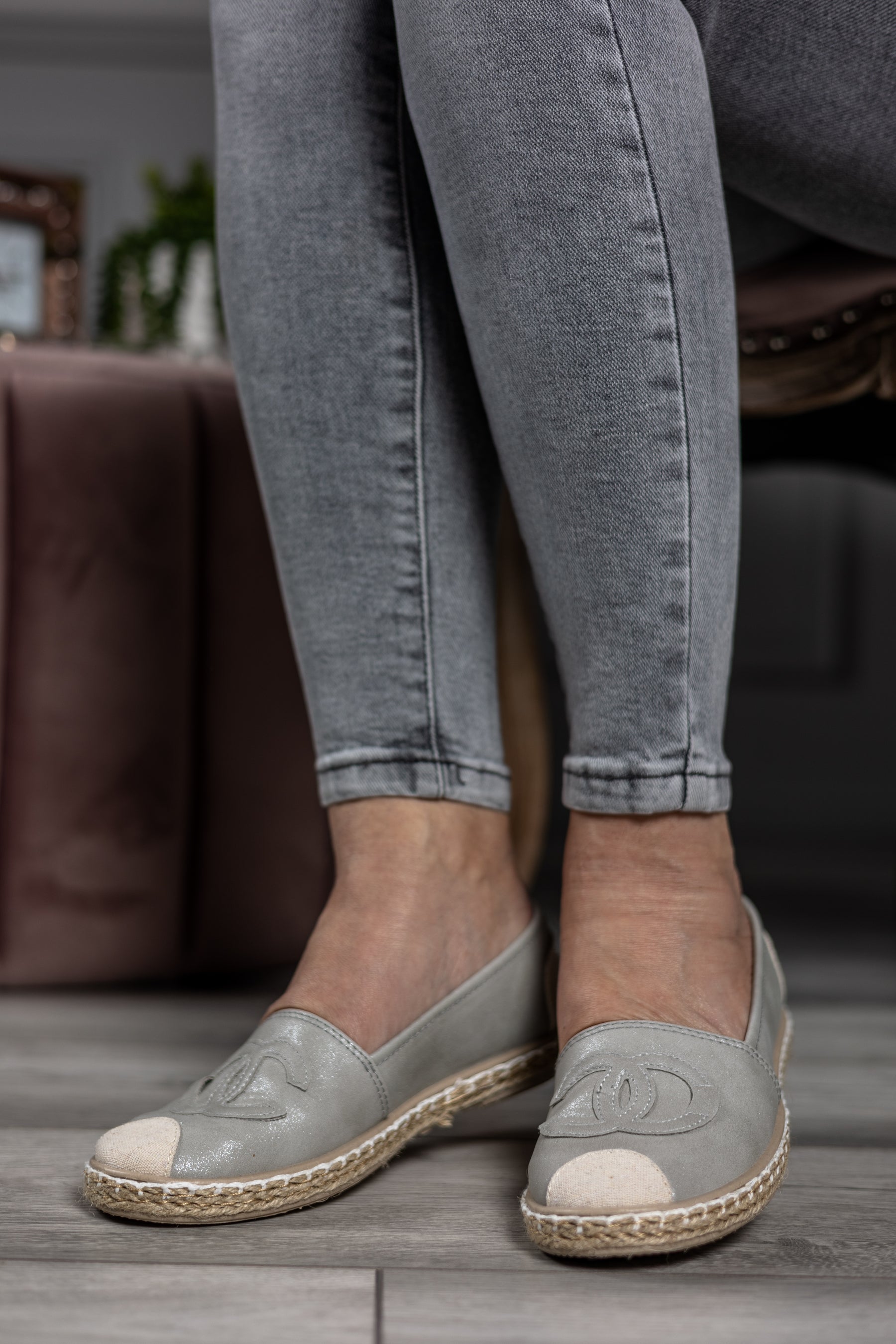 Glitter Touch Espadrille Carino Grey