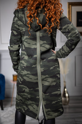 Longline Hooded Sweatshirt Cube Camo