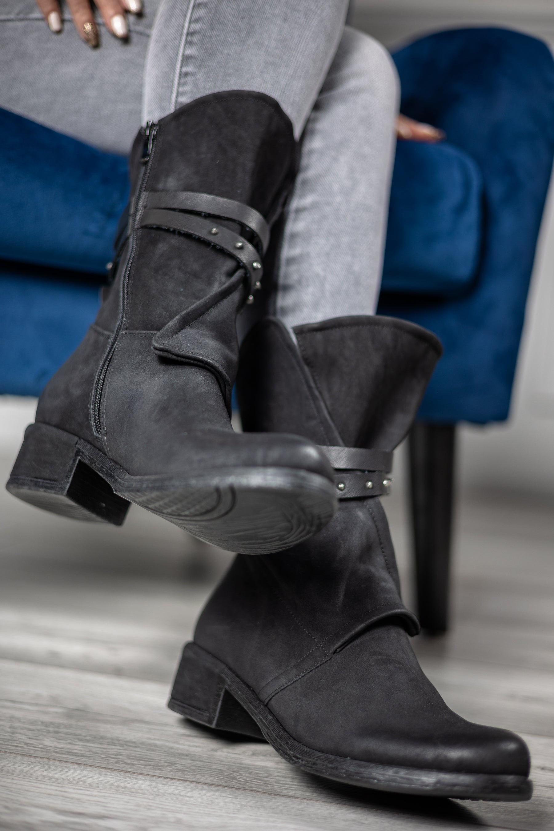 Faux Suede Calf Boots Amino