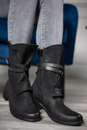 Faux Suede Calf Boots Amino