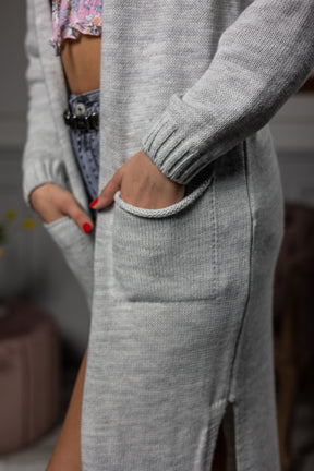 Knitted Maxi Cardigan Paola Grey