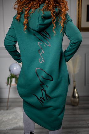 Asymmetrical Hooded Sweatshirt Leo Green