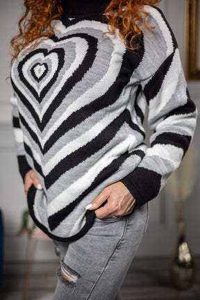 Knitted Chunky Jumper Love Grey